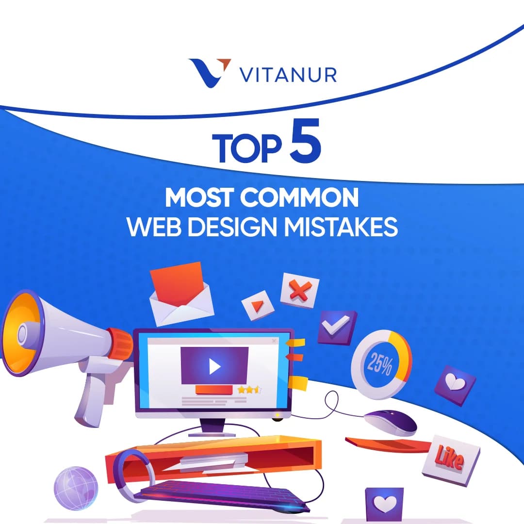 Delve into the World of Web Design: Uncovering the Top 5 Most Common Mistakes. Elevate your website's effectiveness by steering clear of these pitfalls.